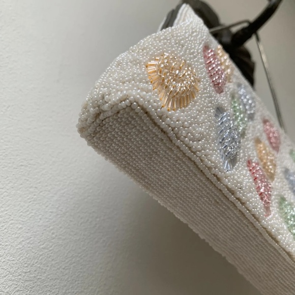 022 - Original Vintage 50s 60s Heavily Beaded Bag 
Snake chain handle - Picture 5 of 15